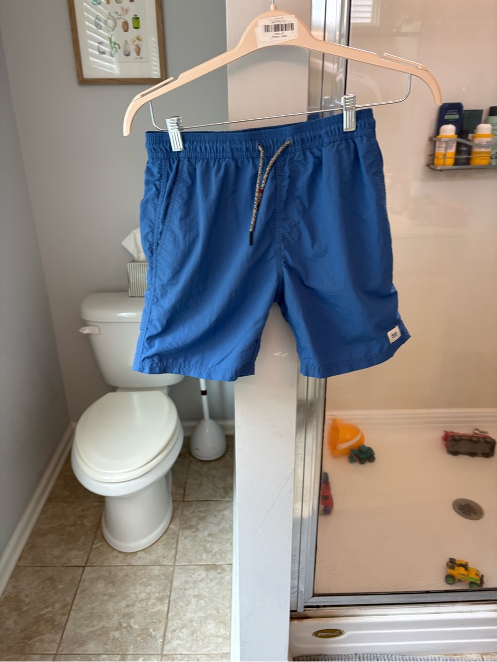Katin Kids Blue Swim Trunks Board Shorts Mesh Lining Size Medium 10-12